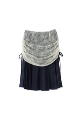 drawstring lace pleats skirt