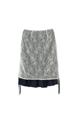 drawstring lace pleats skirt