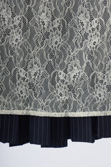 drawstring lace pleats skirt