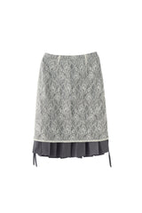 drawstring lace pleats skirt