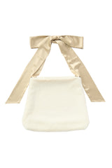 fur big ribbon tote bag