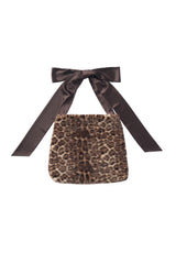 fur big ribbon tote bag