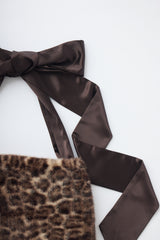 fur big ribbon tote bag