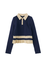 frill polo shirt