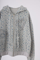 heart frill hoodie