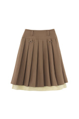 layered medium pleats skirt