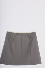 frill belt mini skirt