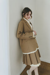 layered medium pleats skirt