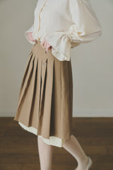 layered medium pleats skirt