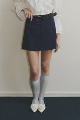 frill belt mini skirt