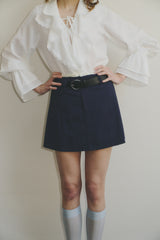 frill belt mini skirt