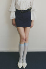 frill belt mini skirt