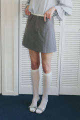 frill belt mini skirt