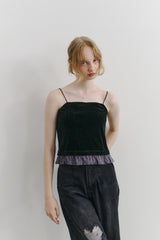 cup in velours frill camisole