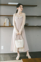 glitter × flower pretty lace dress