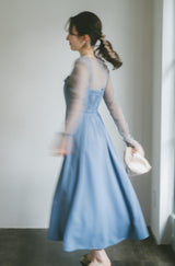 glitter × flower pretty lace dress