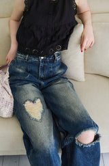 heart damage denim