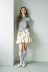 drawstring sheer long sleeve tops