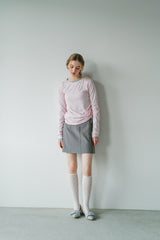 drawstring sheer long sleeve tops