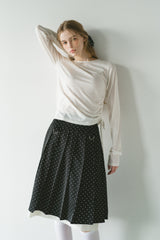 drawstring sheer long sleeve tops