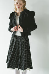 sailor color frill rib cardigan