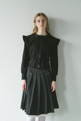 sailor color frill rib cardigan