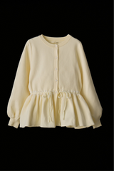 velours ribbon peplum cardigan