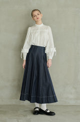made in Japan tuck denim skirt