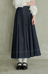 made in Japan tuck denim skirt
