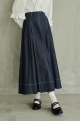 made in Japan tuck denim skirt