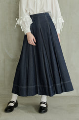 made in Japan tuck denim skirt