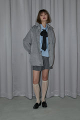 lace docking wool coat