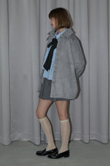 lace docking wool coat
