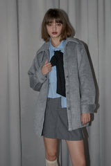lace docking wool coat
