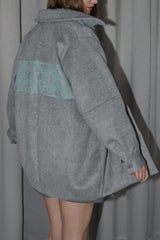 lace docking wool coat