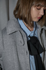 lace docking wool coat