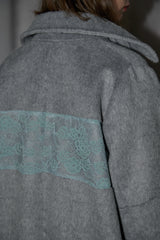 lace docking wool coat