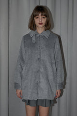 lace docking wool coat