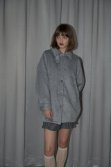 lace docking wool coat