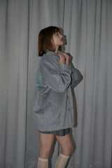 lace docking wool coat