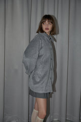 lace docking wool coat