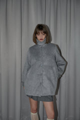 lace docking wool coat