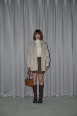 lace docking wool coat