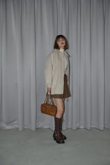 lace docking wool coat