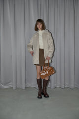 lace docking wool coat