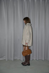 lace docking wool coat