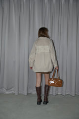lace docking wool coat