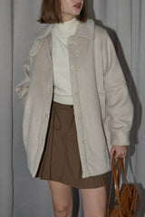 lace docking wool coat