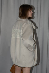 lace docking wool coat