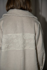 lace docking wool coat